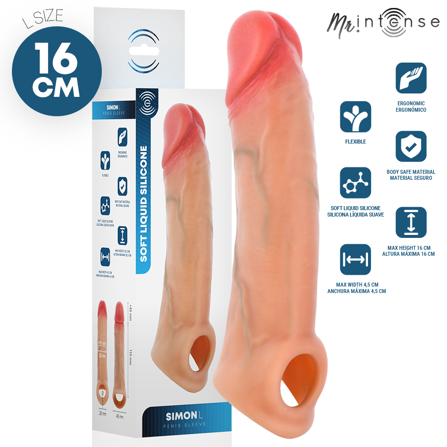 MR INTENSE - SIMON L FUNDA PARA PENE 16 CM -Ø- 4,5 CM