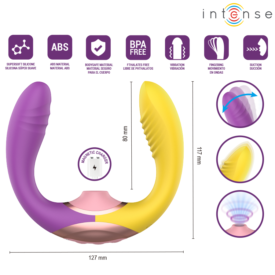 INTENSE - WILLOW STIMOLATORE A SUZIONE E VIBRAZIONE 3 IN 1