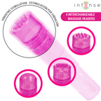 INTENSE - MINIMASAJADOR KURT CON 4 CABEZALES INTERCAMBIABLES ROSA