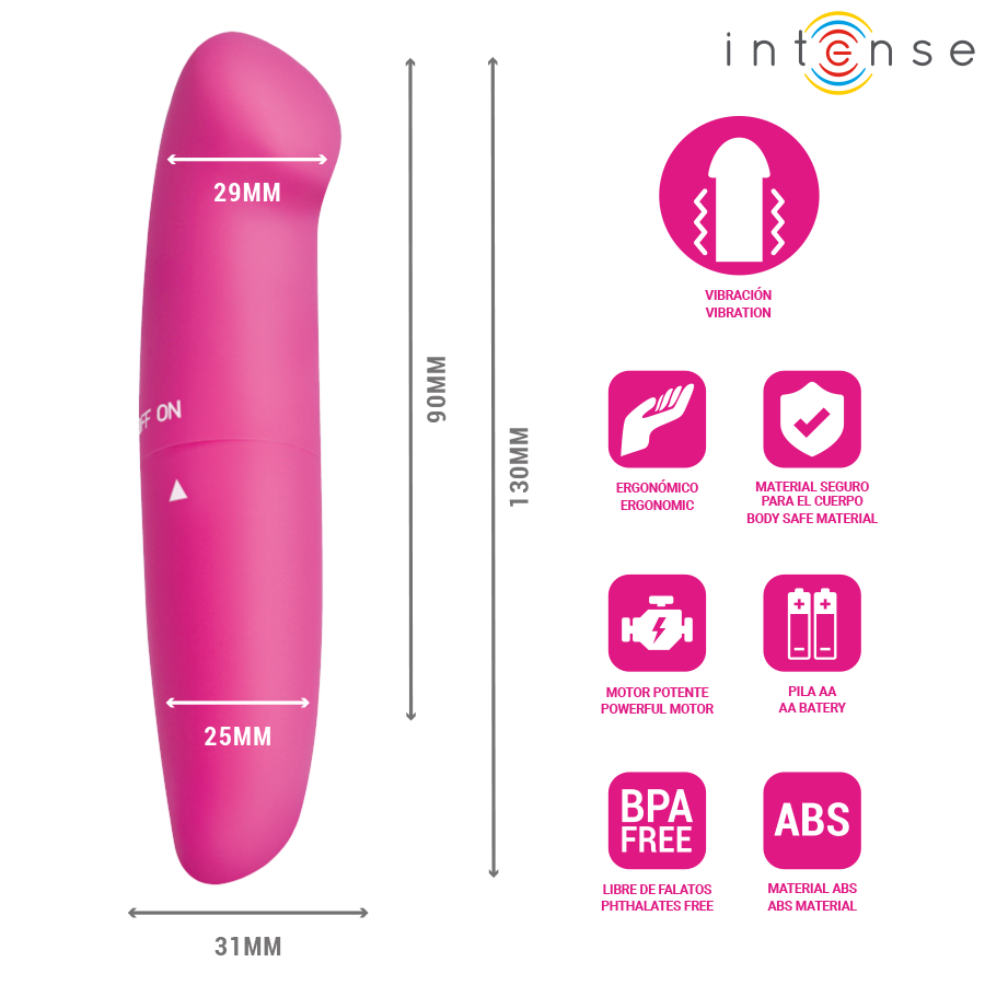 INTENSE - VIBRATORE PUNTO G PHIL ROSA 13 CM