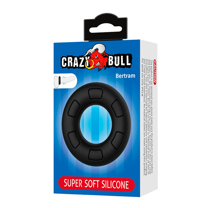 CRAZY BULL - ANELLO PENIERO IN SILICONE SUPER MORBIDO BERTRAM NERO