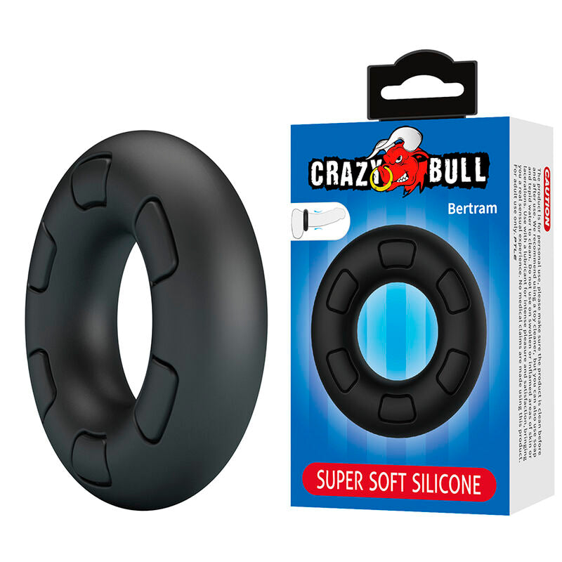 CRAZY BULL - ANELLO PENIERO IN SILICONE SUPER MORBIDO BERTRAM NERO