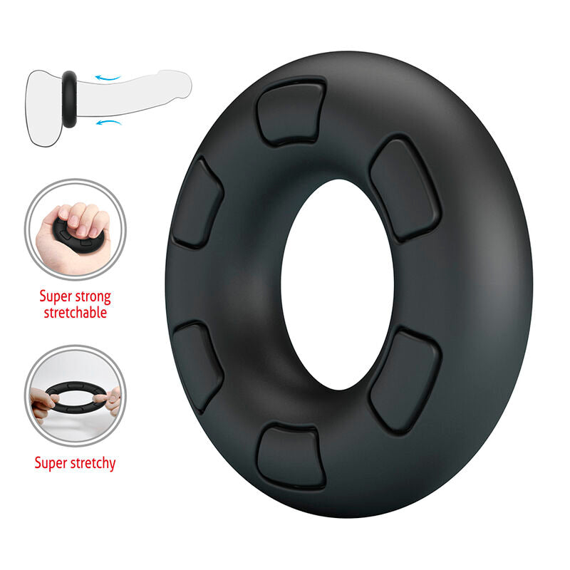 CRAZY BULL - ANELLO PENIERO IN SILICONE SUPER MORBIDO BERTRAM NERO