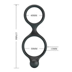 CRAZY BULL - FLORIAN ANILLO DOBLE DE PENE Y TESTÍCULOS NEGRO