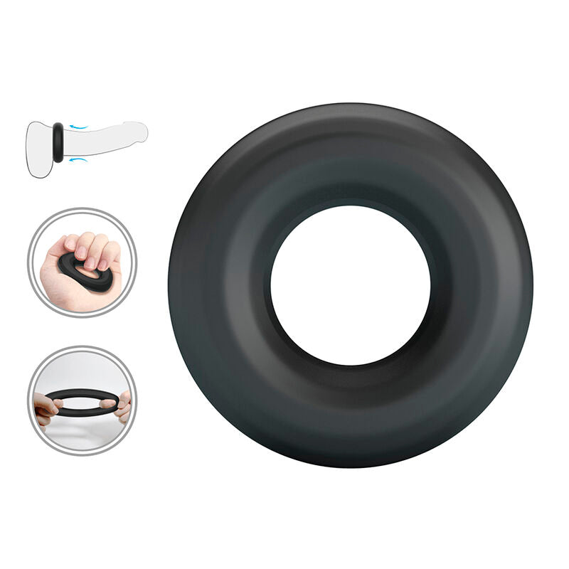 CRAZY BULL - ANELLO PENIENO URBAN IN SILICONE ULTRA MORBIDO NERO