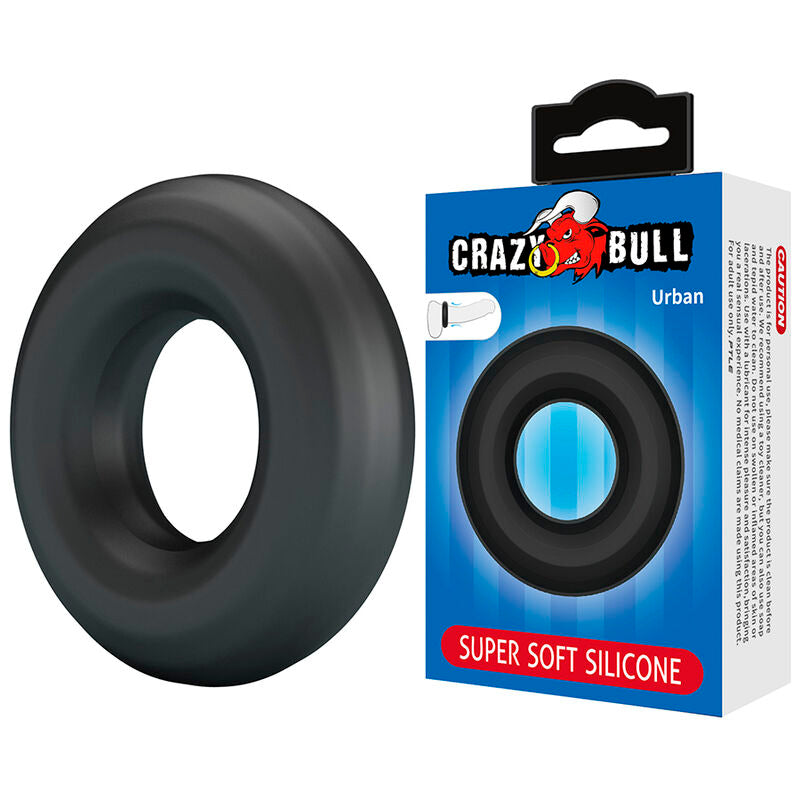 CRAZY BULL - ANELLO PENIENO URBAN IN SILICONE ULTRA MORBIDO NERO