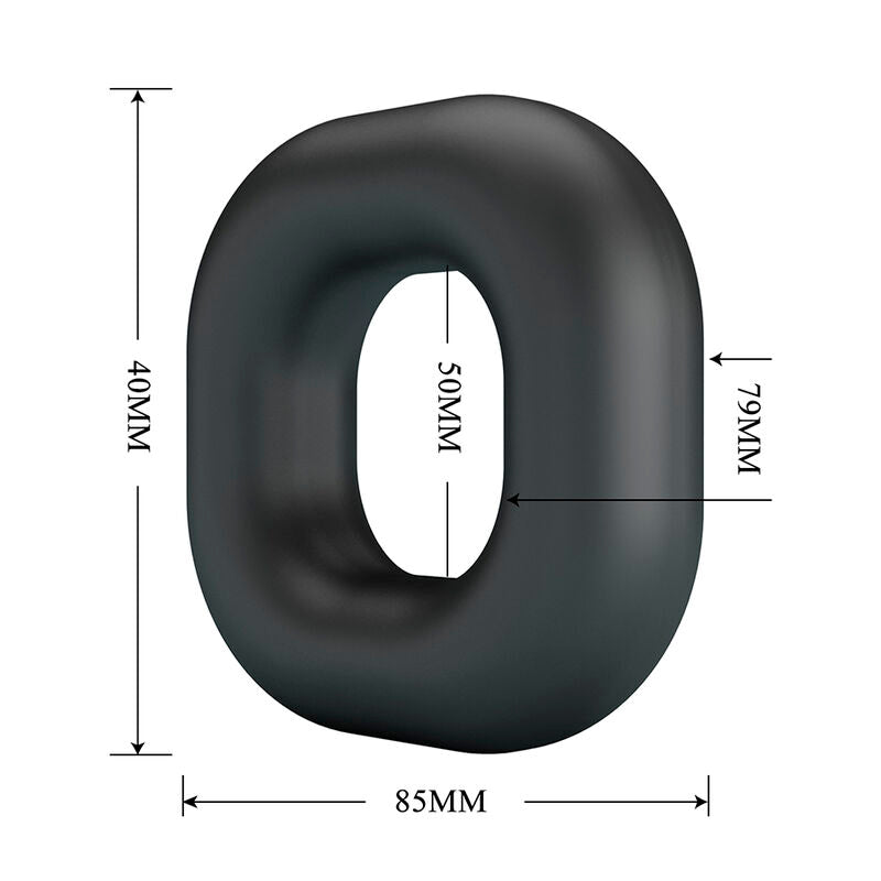CRAZY BULL - ANILLO PENEANO WALDEN DE SILICONA SÚPER SUAVE NEGRO