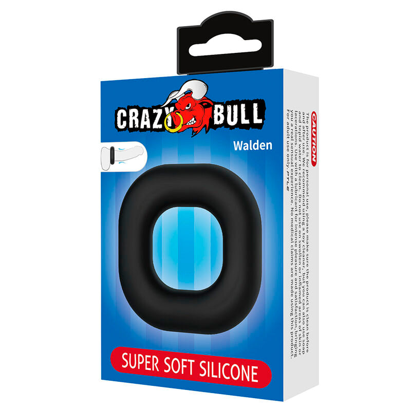 CRAZY BULL - ANILLO PENEANO WALDEN DE SILICONA SÚPER SUAVE NEGRO