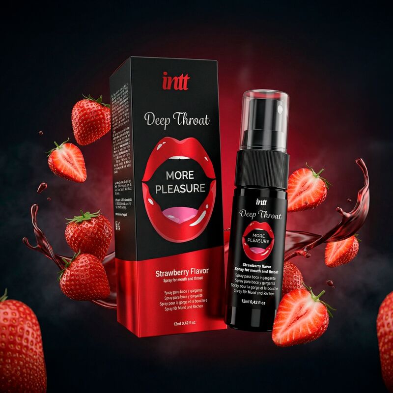 INTT - SPRAY ORAL PARA MÁS PLACER Y GARGANTA PROFUNDA, SABOR FRESA