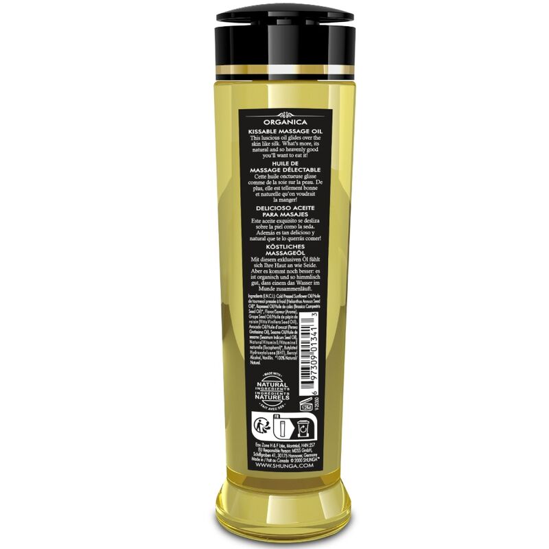 SHUNGA - OLIO DA MASSAGGIO BIO AL LAMPONE 240 ML