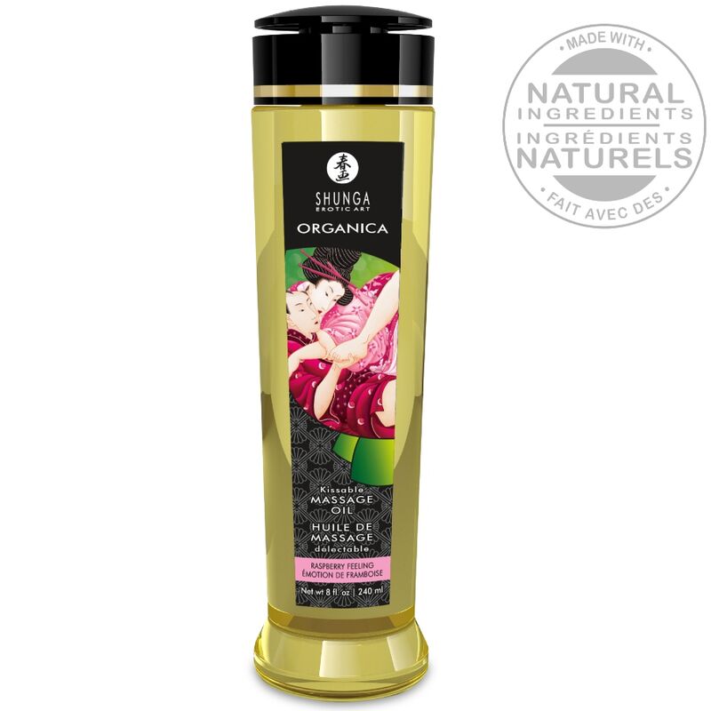 SHUNGA - OLIO DA MASSAGGIO BIO AL LAMPONE 240 ML