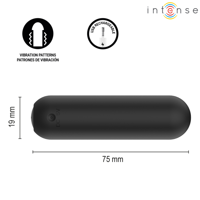 INTENSE - JUDY VIBRANT RICARICABILE CON TELECOMANDO NERO