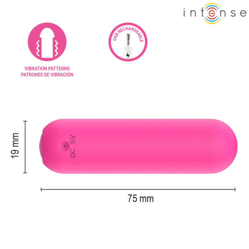 INTENSE - JUDY VIBRADOR RECARGABLE CON MANDO A DISTANCIA ROSA