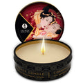 SHUNGA - MINI OLIO DA MASSAGGIO CANDELA AL PROFUMO DI FRAGOLA E CANDELA DA MASSAGGIO AL CAVA 30 ML