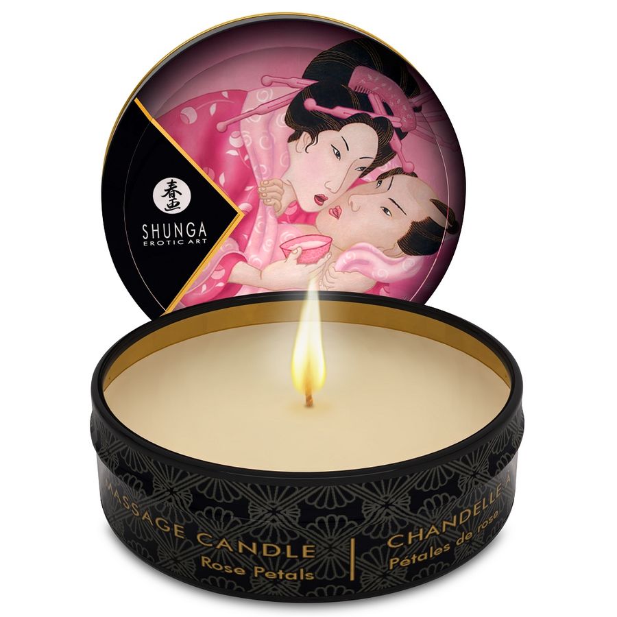 SHUNGA - CANDELA DA MASSAGGIO MINI CARESS BY CANDELIGHT ROSES 30 ML