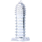 BAILE - FUNDA PENEANA CON PUNTOS ESTIMULANTES TRANSPARENTES 14 CM