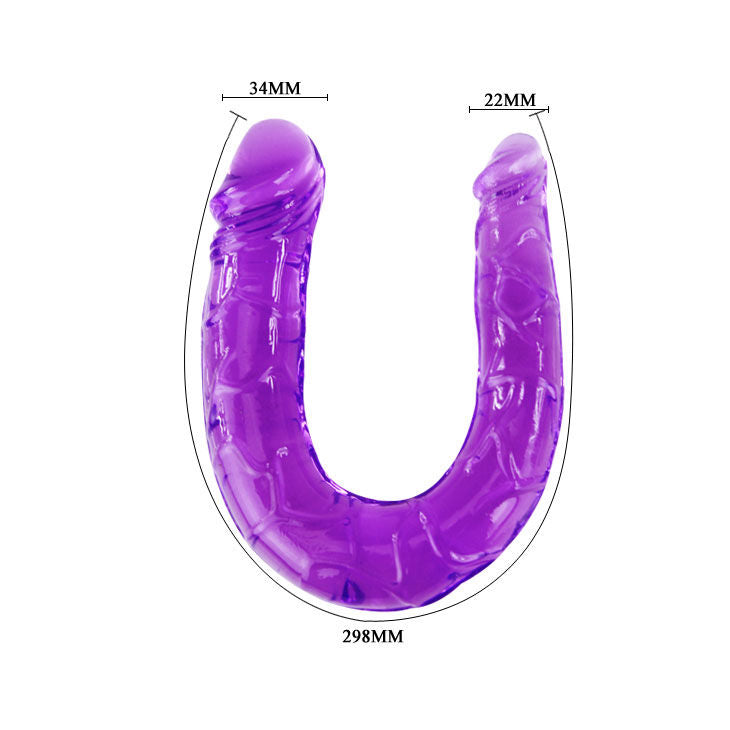 BAILE - DOBLE DILDO DE GELATINA FLEXIBLE LILA