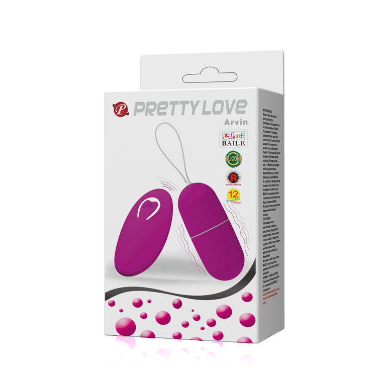 PRETTY LOVE - HUEVO VIBRADOR ARVIN CON CONTROL REMOTO 12V