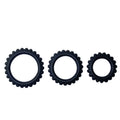 BAILE - SET 3 ANELLI PER EREZIONE TITAN NERO 2,8 + 2,4 + 1,9 CM