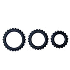 BAILE - SET 3 ANELLI PER EREZIONE TITAN NERO 2,8 + 2,4 + 1,9 CM