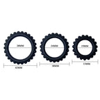 BAILE - SET 3 ANELLI PER EREZIONE TITAN NERO 2,8 + 2,4 + 1,9 CM