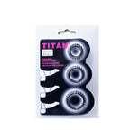 BAILE - SET 3 ANELLI PER EREZIONE TITAN NERO 2,8 + 2,4 + 1,9 CM