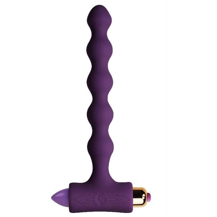 ROCKS-OFF - PLUG ANAL CON VIBRACIÓN Y PEQUEÑAS PERLAS RIVERLES SENSATIONS