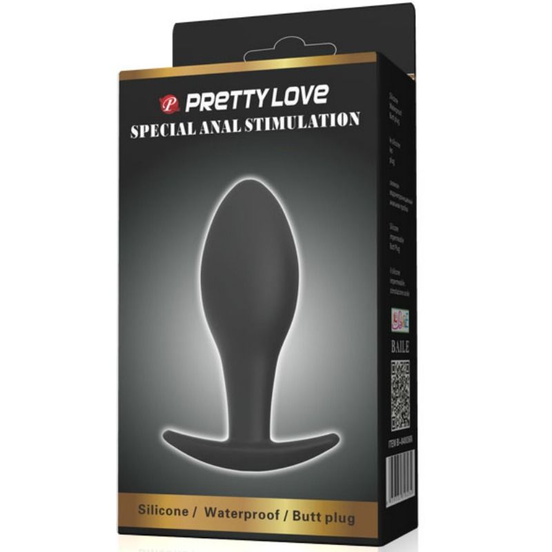 PRETTY LOVE - PLUG ANAL ANCLA DE SILICONA 8.5 CM NEGRO