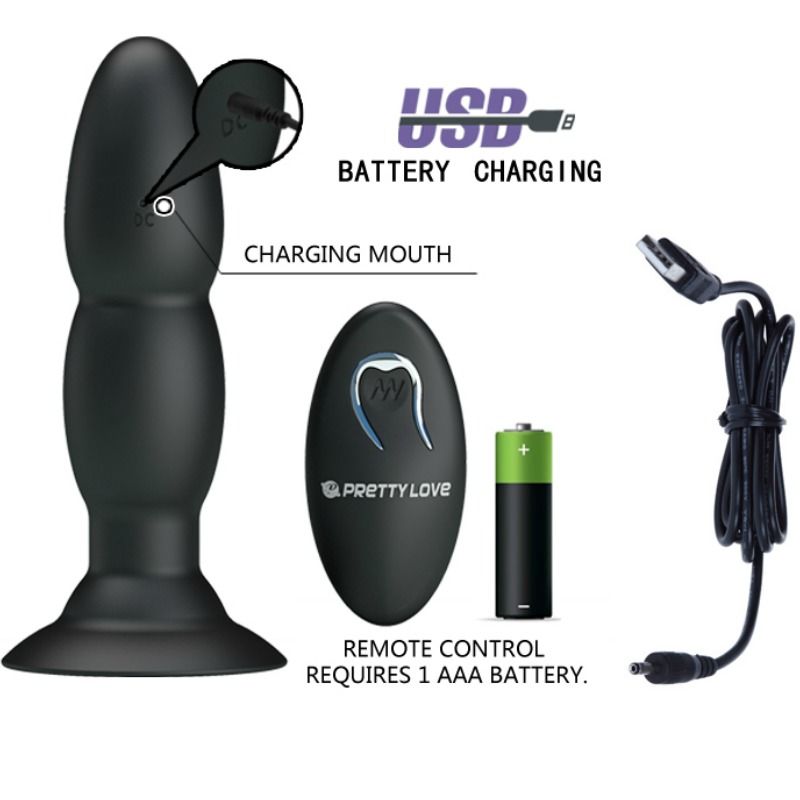 PRETTY LOVE - PLUG VIBRANTE CON ROTAZIONE E TELECOMANDO