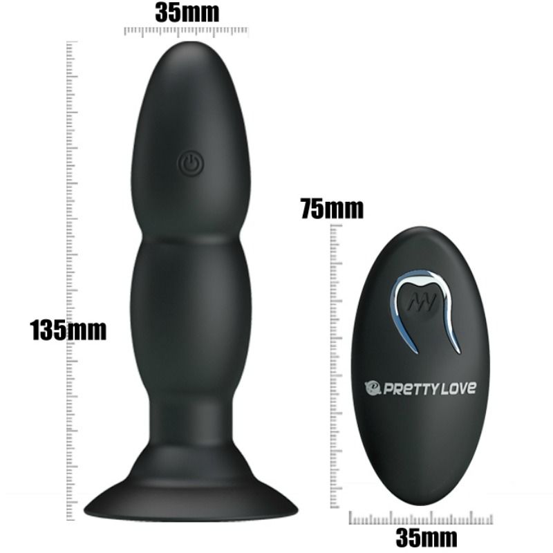 PRETTY LOVE - PLUG VIBRANTE CON ROTAZIONE E TELECOMANDO