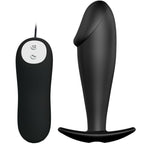 PRETTY LOVE - PLUG ANAL DE SILICONA CON FORMA DE PENE Y 12 MODOS DE VIBRACIÓN NEGRO