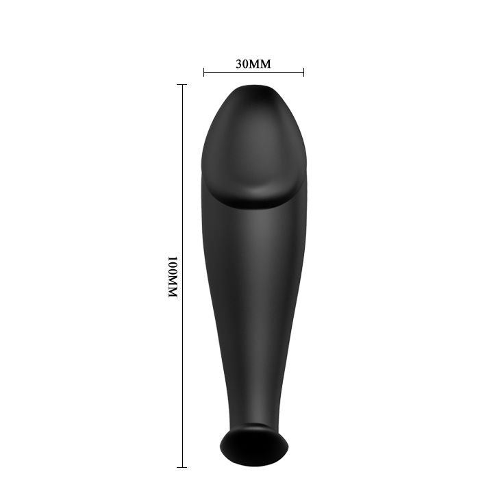 PRETTY LOVE - PLUG ANAL DE SILICONA CON FORMA DE PENE Y 12 MODOS DE VIBRACIÓN NEGRO