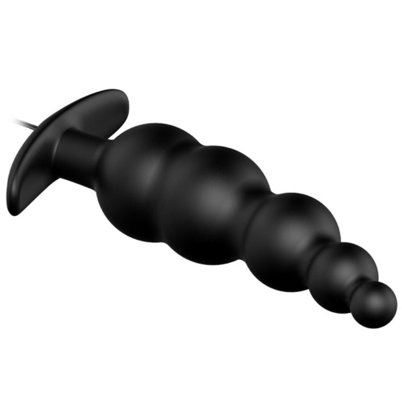 PRETTY LOVE - EXTRA STIMULATING SILICONE BUTT PLUG WITH 12 VIBRATION MODES BLACK