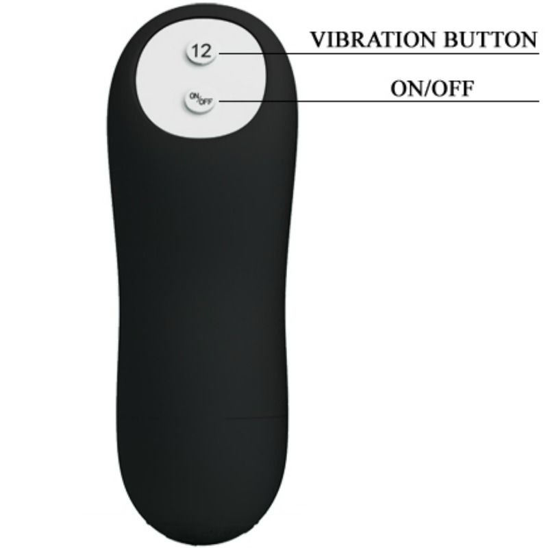 PRETTY LOVE - ANAL PLUG IN SILICONE EXTRA STIMOLAZIONE E 12 MODALITÀ DI VIBRAZIONE NERO