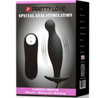 PRETTY LOVE - TAPÓN ANAL DE SILICONA 12 MODOS DE VIBRACIÓN NEGRO