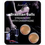 SECRETPLAY - CONJUNTO DE BOLAS BRASILEÑAS FRESA Y CHAMPÁN