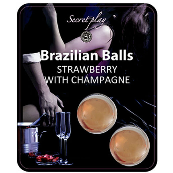 SECRETPLAY - CONJUNTO DE BOLAS BRASILEÑAS FRESA Y CHAMPÁN
