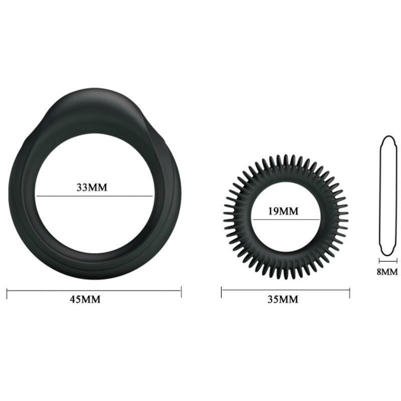 BAILE - KIT 2 ANNEAUX SILICONE ANNEAU VIRILITÉ