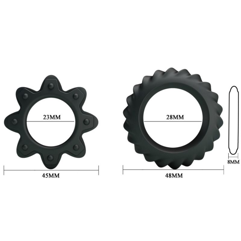 BAILE - KIT 2 ANELLI FLOREALI IN SILICONE