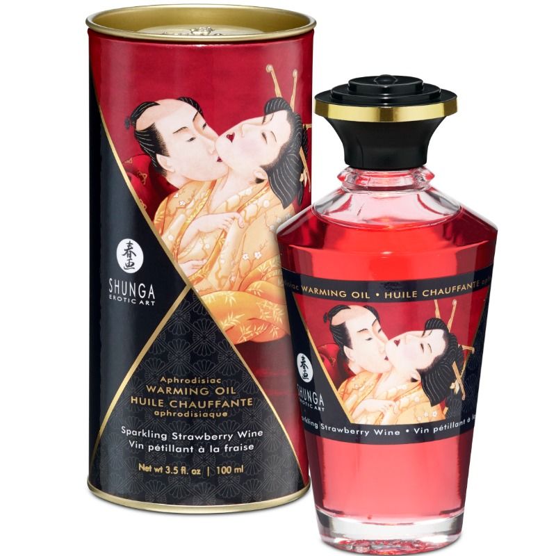 SHUNGA - WARMING MASSAGE OIL STRAWBERRIES AND CAVA 100 ML