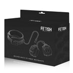 FETISH SUBMISSIVE - COLLIER ET MENOTTES EN CUIR VÉGAN AVEC DOUBLURE EN NÉOPRÈNE