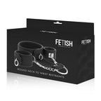 FETISH SUBMISSIVE - COLLIER ET MENOTTES EN CUIR VÉGAN AVEC DOUBLURE EN NÉOPRÈNE