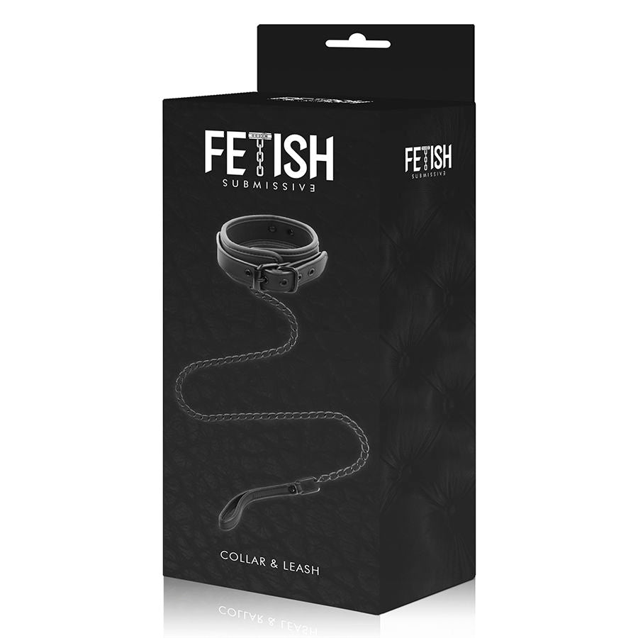 FETISH SUBMISSIVE - COLLIER CHAÎNE DOUBLURE EN NÉOPRÈNE
