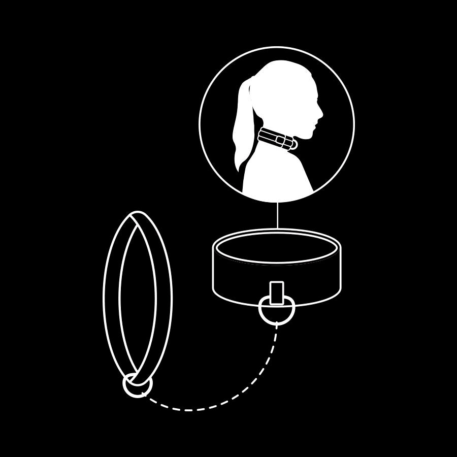 FETISH SUBMISSIVE - COLLIER CHAÎNE DOUBLURE EN NÉOPRÈNE