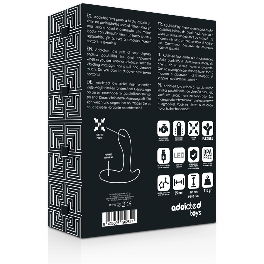 ADDICTED TOYS - MASSAGGIATORE ANALE A VIBRAZIONE NERO
