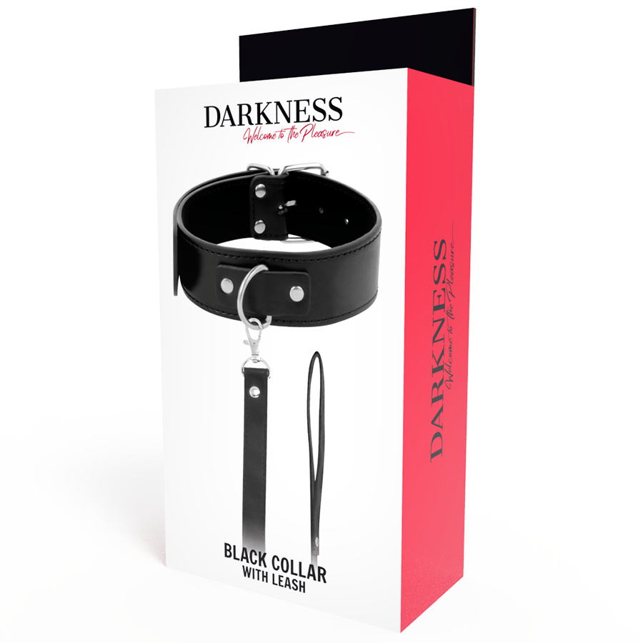 DARKNESS - COLLARE POSTURALE CON CATENA IN PELLE
