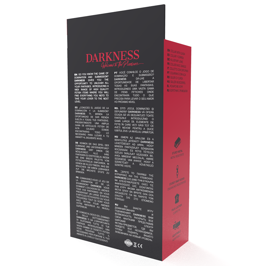 DARKNESS - COLLARE POSTURALE CON CATENA IN PELLE
