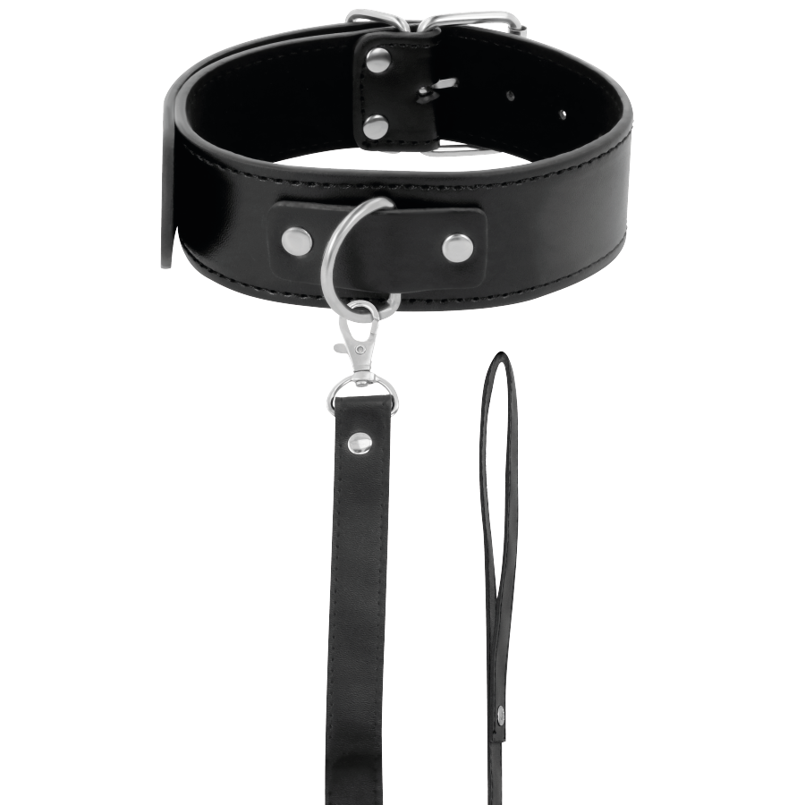 DARKNESS - COLLARE POSTURALE CON CATENA IN PELLE