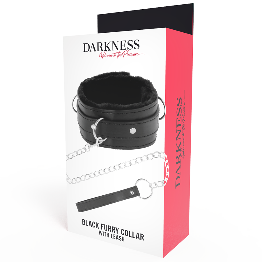 DARKNESS - COLLARE DI POSTURA COMODO CON CATENA IN PELLE