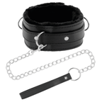 DARKNESS - COLLARE DI POSTURA COMODO CON CATENA IN PELLE